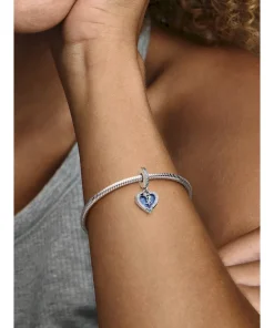 Alternative view of Celestial Shooting Star Heart Double Dangle Charm