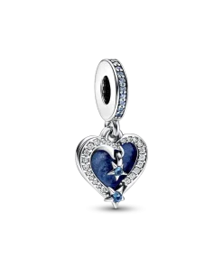 Celestial Shooting Star Heart Double Dangle Charm