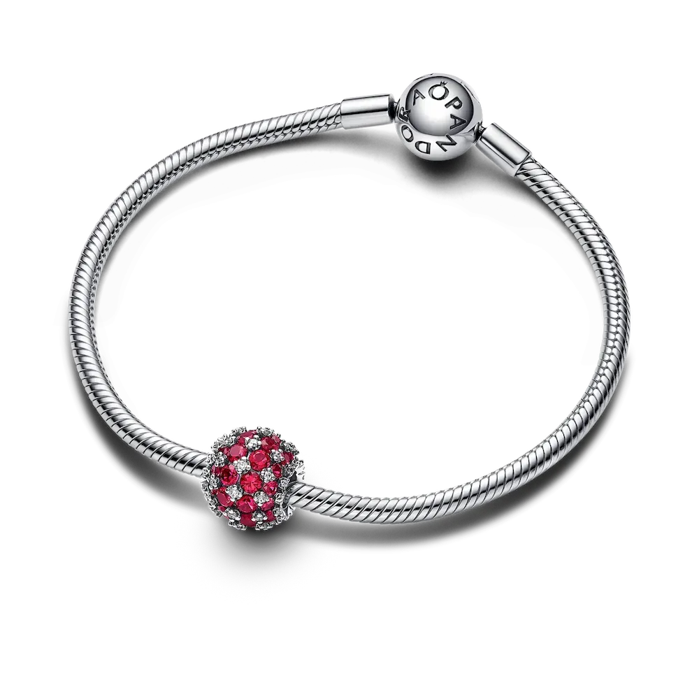 Sparkling Pavé Round Pink Charm - Image 4