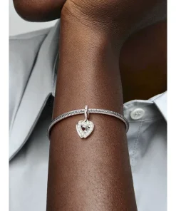 Alternative view of Pearlescent White Heart Double Dangle Charm