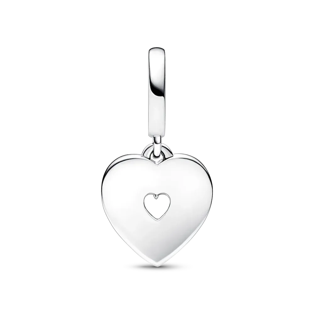 Pearlescent White Heart Double Dangle Charm - Image 5