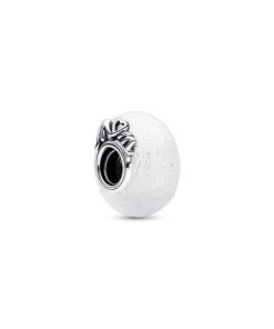 Glittery White Murano Glass Mom & Love Charm