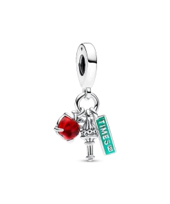 NYC Apple, Torch and Street Sign Triple Dangle Charm