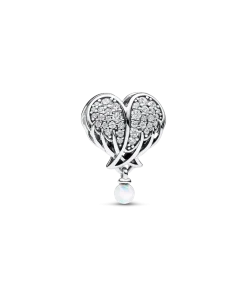 Sparkling Angel Wings & Heart Charm