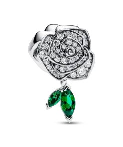 Sparkling Rose in Bloom Charm