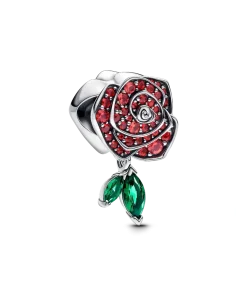 Sparkling Rose in Bloom Charm