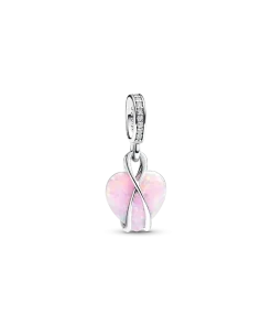 Mom Opalescent Heart Dangle Charm