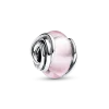 Encircled Pink Murano Glass Charm