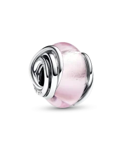 Encircled Pink Murano Glass Charm