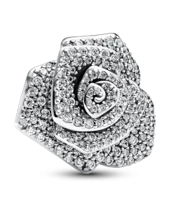 Sparkling Rose in Bloom Oversized Charm