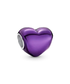 Metallic Purple Heart Charm
