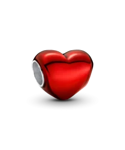 Metallic Red Heart Charm