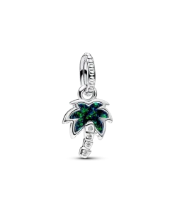 Opalescent Green Palm Tree Dangle Charm