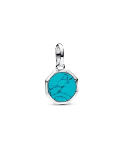 Turquoise-colored Engravable Mini Medallion Charm