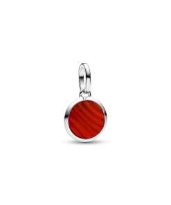 Red Murano Glass Engravable Mini Medallion Charm