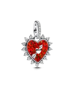 Alternative view of Spinnable Arrow Heart Charm Necklace