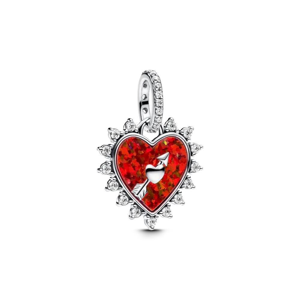 Spinnable Arrow Heart Dangle Charm