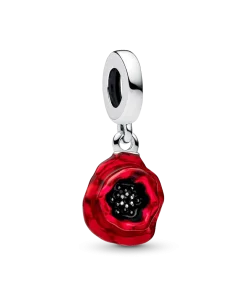 Red Flower Dangle Charm