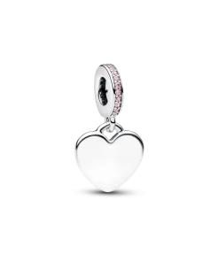 Heart Pink Stone Dangle Charm