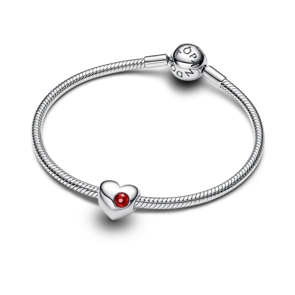 Engravable Red Stone Heart Charm - Image 6