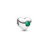 Engravable Green Stone Heart Charm