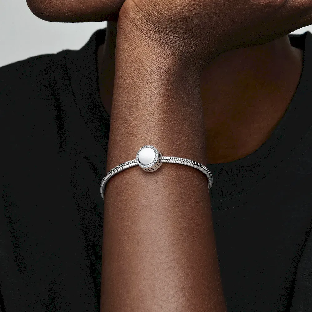 Engravable Sparkling Button Charm - Image 2