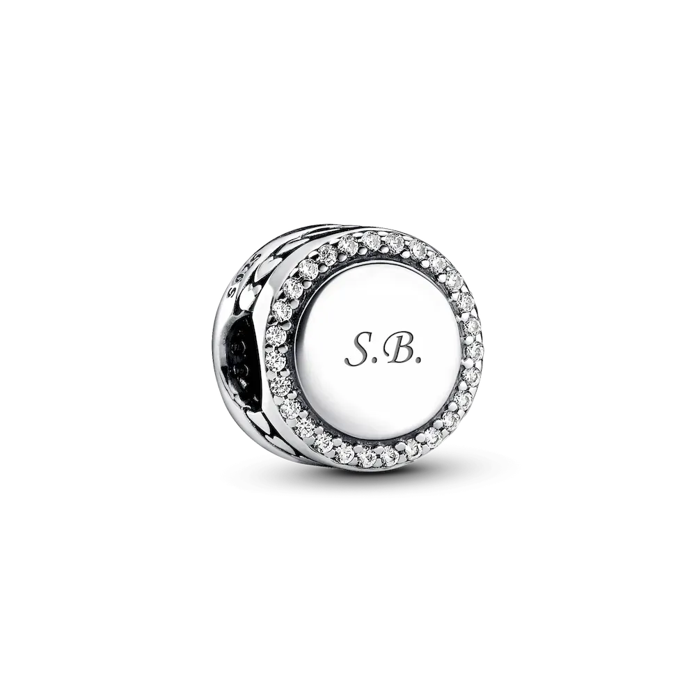 Engravable Sparkling Button Charm - Image 4