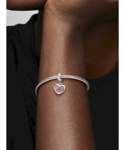 Alternative view of Mom Script Heart Dangle Charm