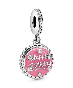 Pink Birthday Cake Dangle Charm
