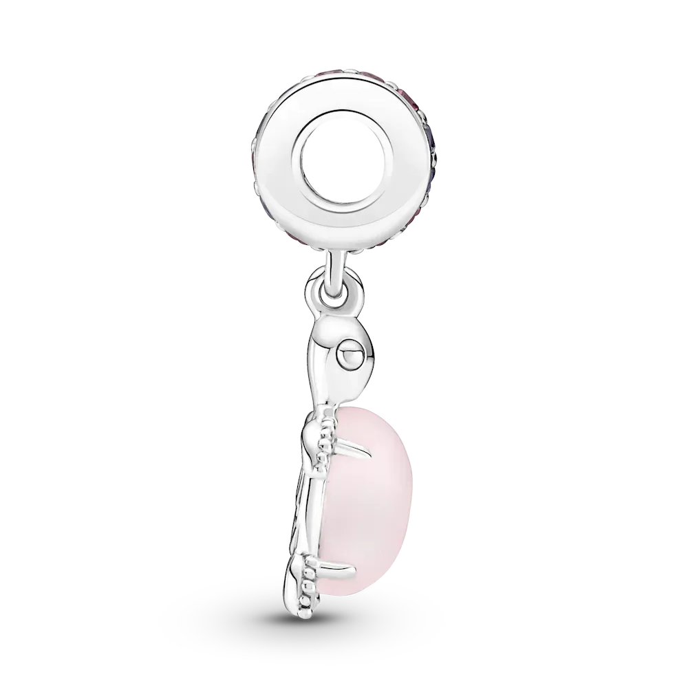 Murano Glass Pink Sea Turtle Dangle Charm - Image 5