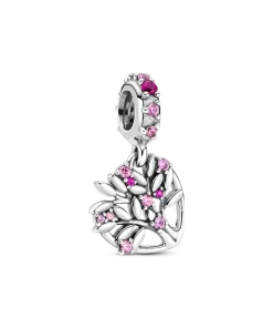 Pink Heart Family Tree Dangle Charm