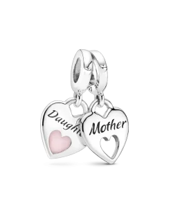 Double Heart Split Dangle Charm