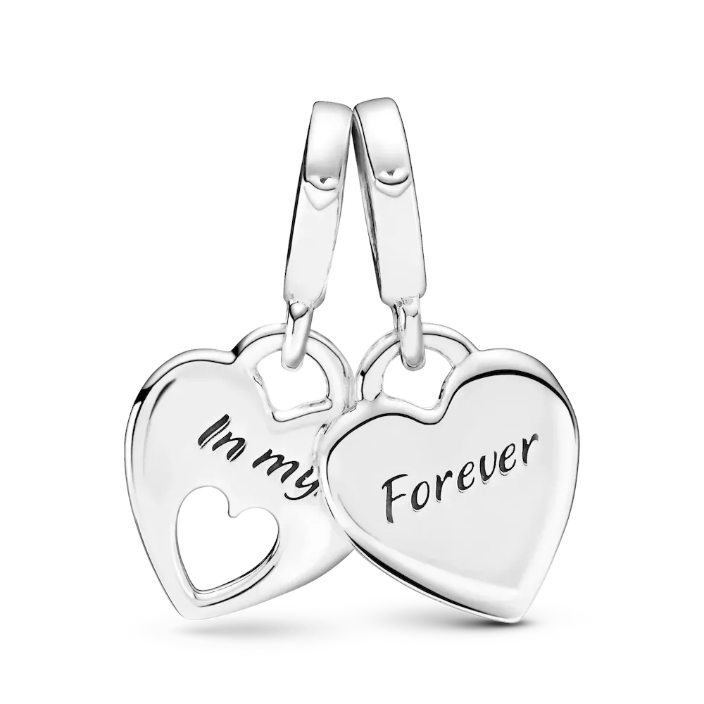 Double Heart Split Dangle Charm - Image 4