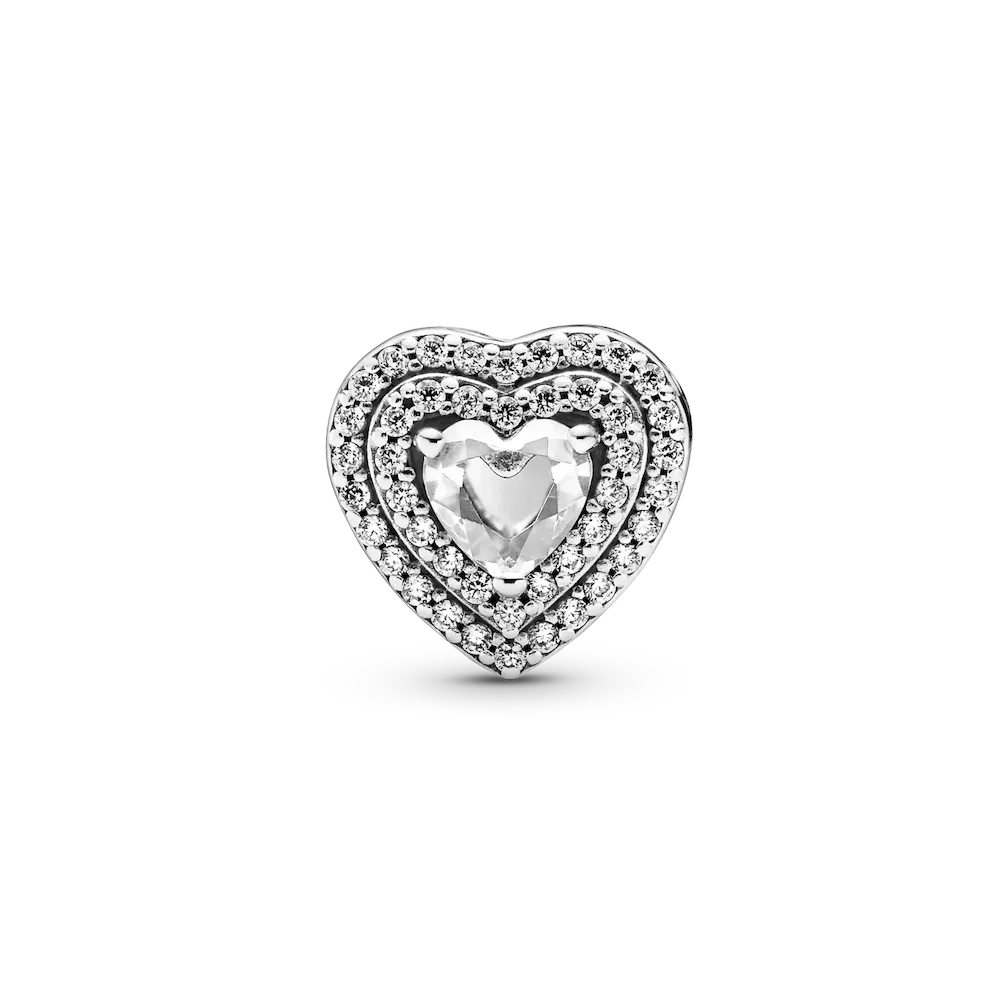 Sparkling Leveled Hearts Charm - Image 3