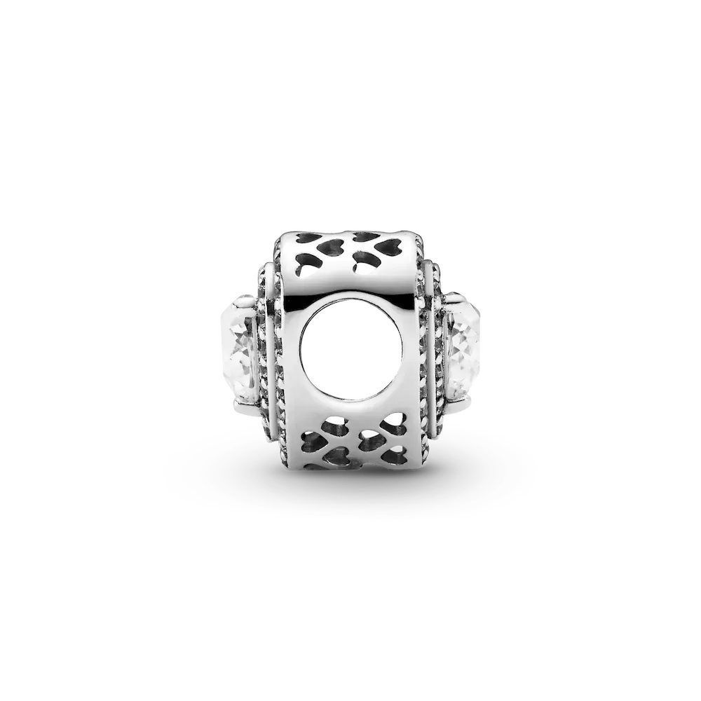 Sparkling Leveled Hearts Charm - Image 2