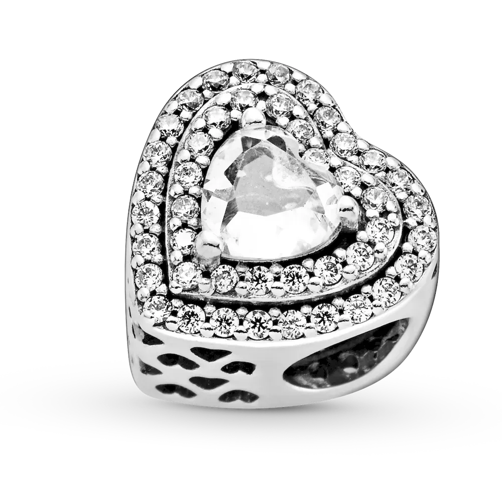 Sparkling Leveled Hearts Charm - Image 4