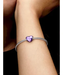 Alternative view of Metallic Purple Heart Charm