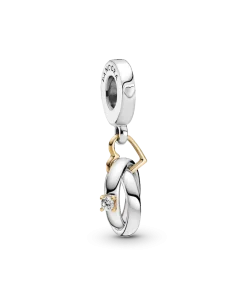 Two-tone Wedding Rings Dangle Charm