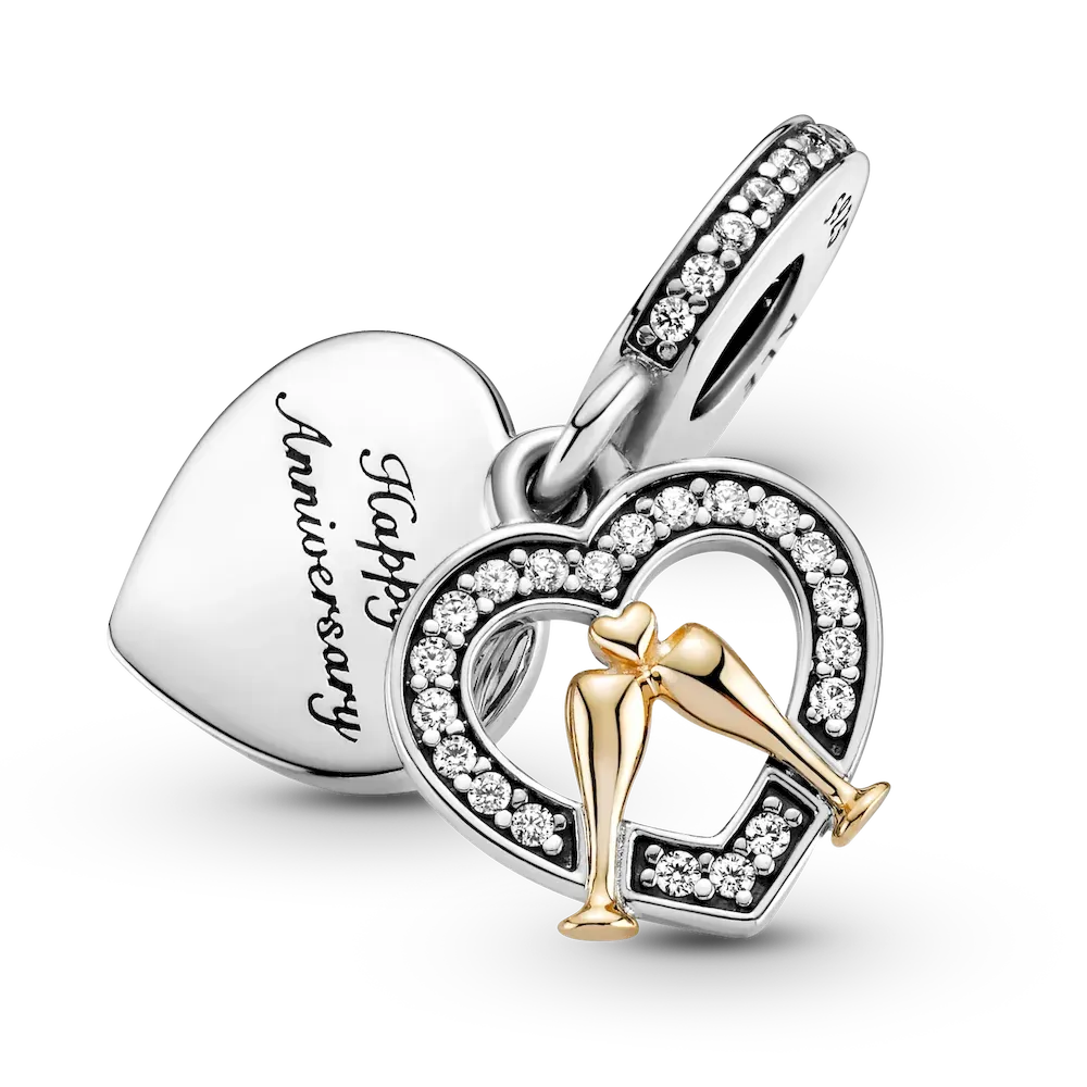 Two-tone Happy Anniversary Dangle Charm - Image 3