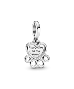 Hearts & Paw Print Dangle Charm