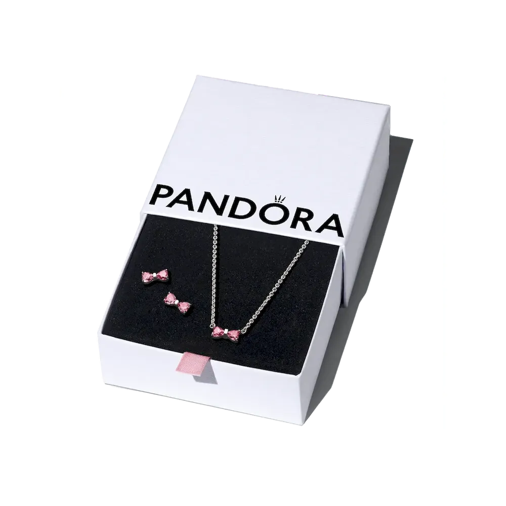 Sparkling Pink Bow Jewelry Gift Set