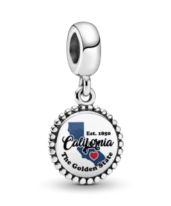 California State Map Dangle Charm