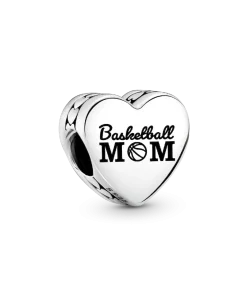 Basketball Mom Heart Charm