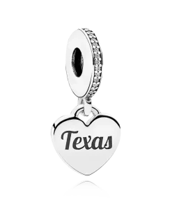 Texas Flag Heart Dangle Charm