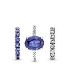 Sparkling Row Eternity Ring Set