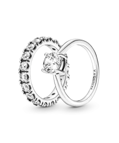 Light As Air Solitaire Stacking Ring Set