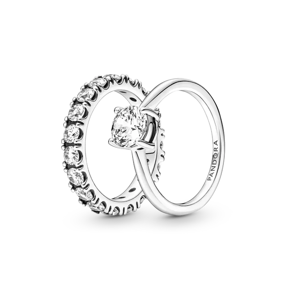 Light As Air Solitaire Stacking Ring Set