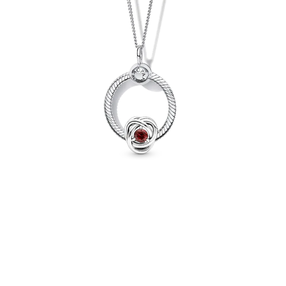 July Birthstone Eternity Circle O Pendant Set