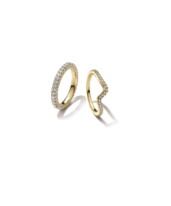 Pandora Timeless Pavé & Sparkling Wave Ring Set