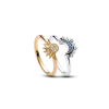 Celestial Sparkling Sun and Moon Ring Set